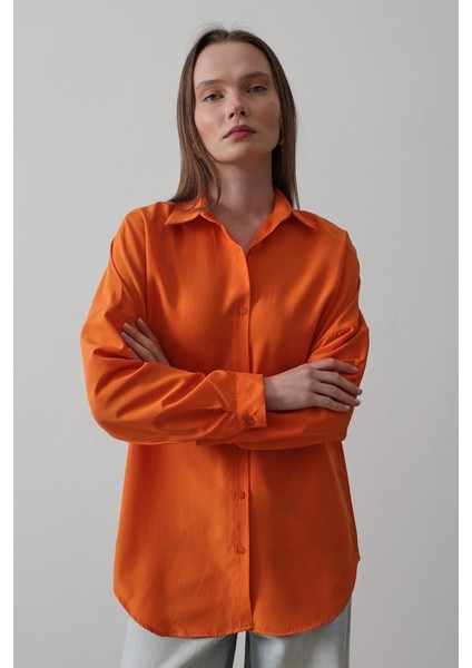 Runiquehome Uzun Kol Gömlek - Oranj modelleri