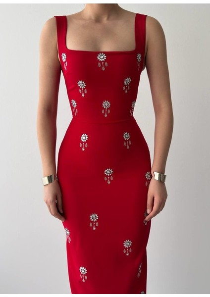 Runiquehome Ners Taş Detaylı Elbise