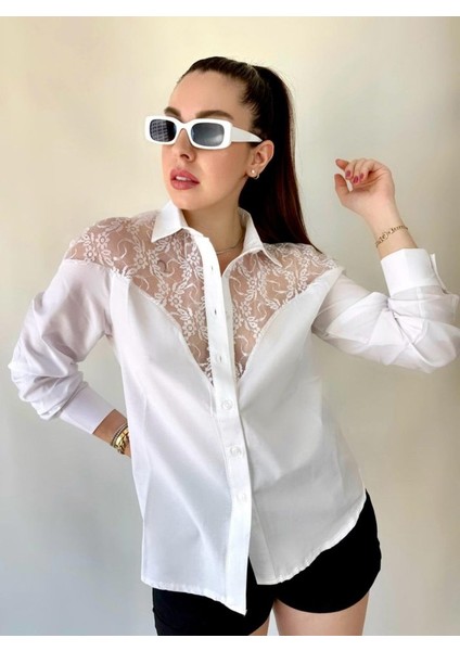 Runiquehome Kadın Püskül Detay Poplin Gömlek Bluz Fırsat Ürün fiyatları