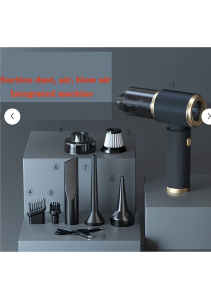 5500 Pa 4000 Mah Yüksek Emiş Oto Kablosuz Taşınabilir Ev Araç Içi Araba Şarjlı Şüpürge Vakum Hava Üfleme Pompa fiyatları