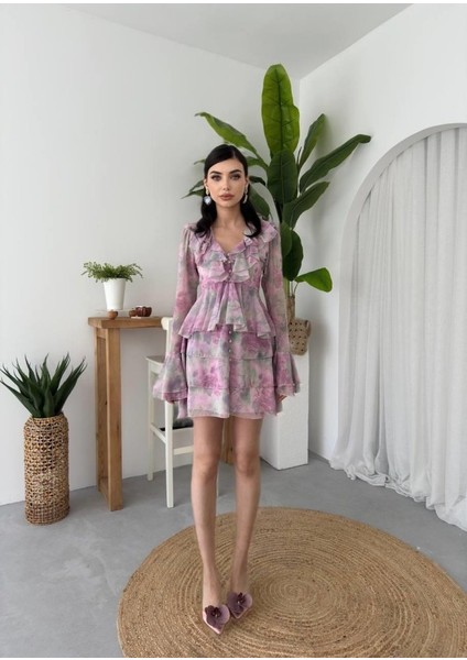 Runiquehome Elose Fırfırlı Elbise