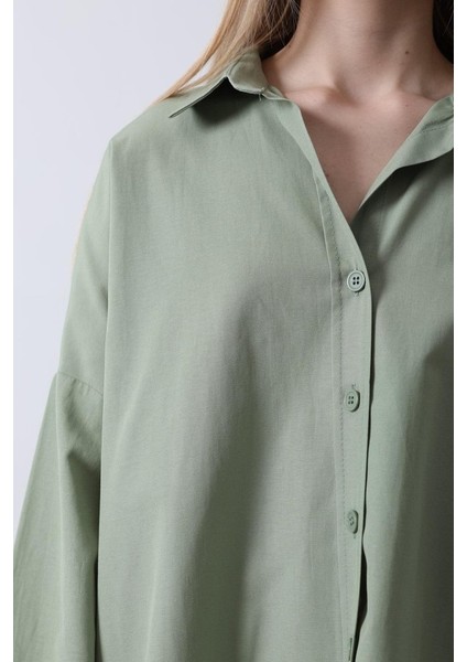 Runiquehome Geniş Manşet Detaylı Gömlek - Haki fırsatları