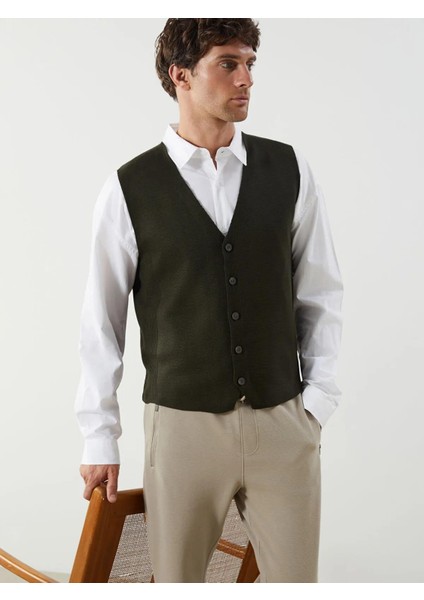 Lcwaıkıkı Standart Kalıp V Yaka Erkek Triko Yelek (W5)