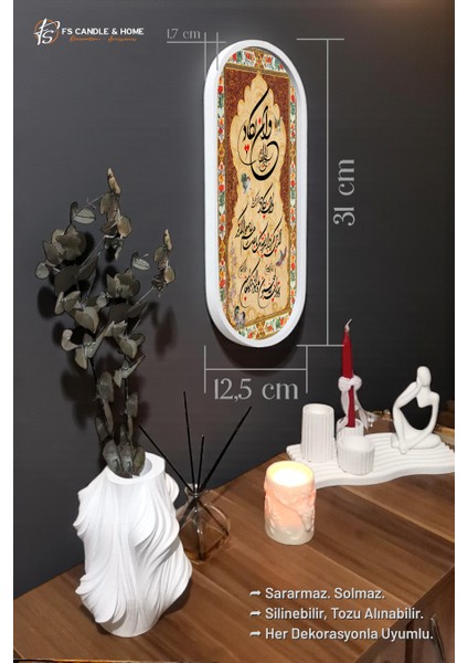 Modern Minimalist Wall Art Oval Büyük Beton Çerçeveli Tablo, Duvar Dekoru, Ev Hediyesi indirimleri