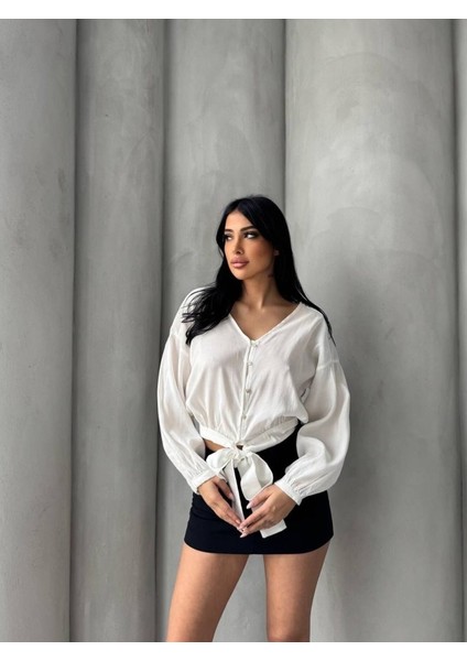 Runiquehome Bağlama Detaylı Gömlek