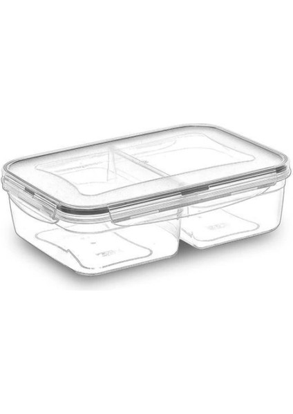 2 Bölmeli Sızdırmaz Contalı Kilitli Kapaklı 1 Litre Erzak Saklama Kabı -LC505 indirimleri