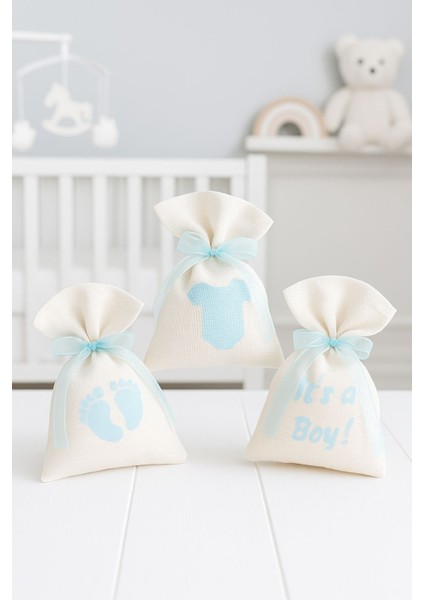 10 Lu Özel Baskılı Lavanta Kesesi - Bebek Hediye Babyshower Bebek Mevlüdü Yenidoğan Doğum Günü