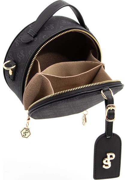 Kadın Çapraz Çanta 1163-45630 Sılver Polo Çapraz Bayan Çantası M178 Siyah-Mat Siyah