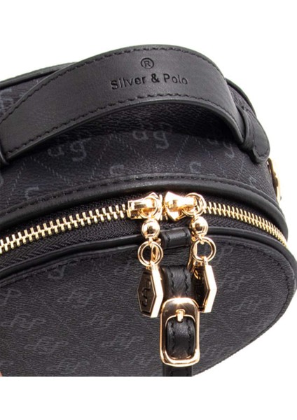 Kadın Çapraz Çanta 1163-45630 Sılver Polo Çapraz Bayan Çantası M178 Siyah-Mat Siyah