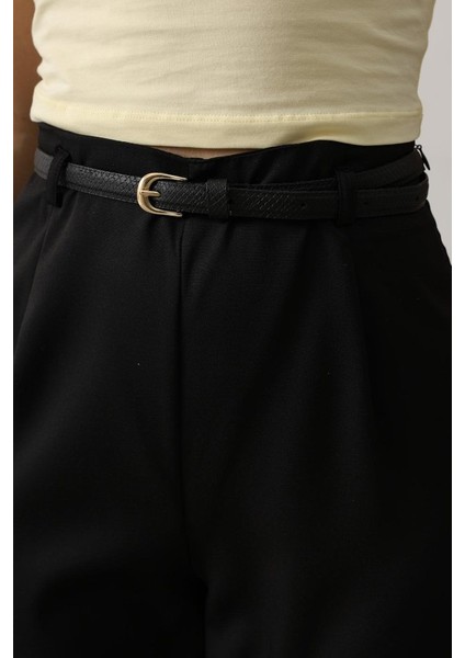 Runiquehome Kemer Pens Detaylı Pantolon - Siyah modelleri