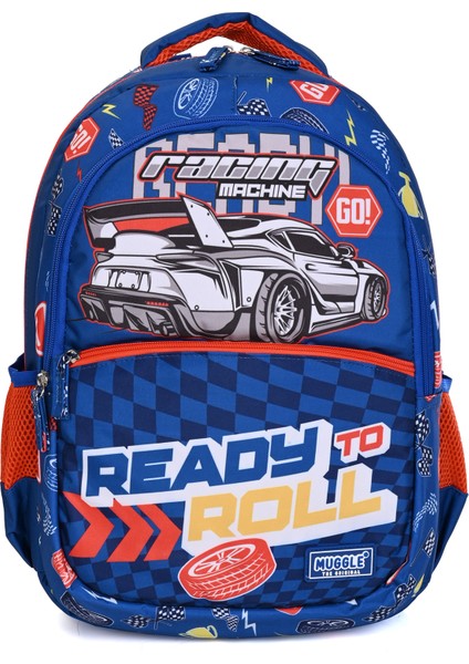 MU-9152 Erkek Çocuk Okul Çantası – Yarış Arabası Desenli, Çok Bölmeli, Rahat Taşımalı fiyatları
