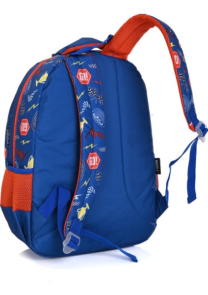 MU-9152 Erkek Çocuk Okul Çantası – Yarış Arabası Desenli, Çok Bölmeli, Rahat Taşımalı fırsatları