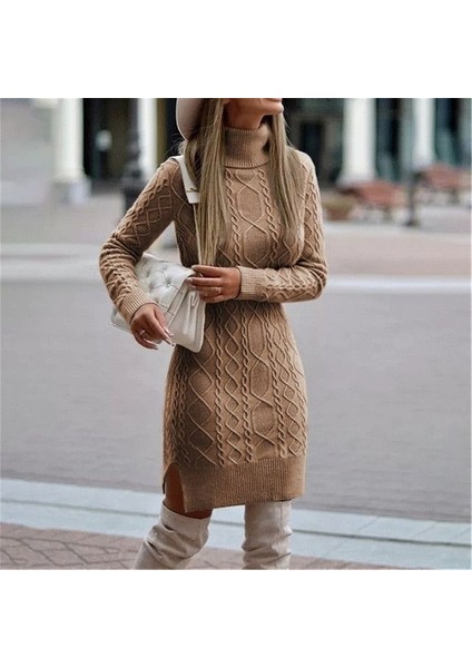 Runiquehome Loren Yünlü Motifli Midi Boy Triko Elbise fiyatları