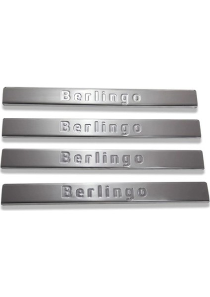 Citroen Berlingo Uyumlu Kapı Eşiği 4 Parça 2008-2018 Paslanmaz Krom