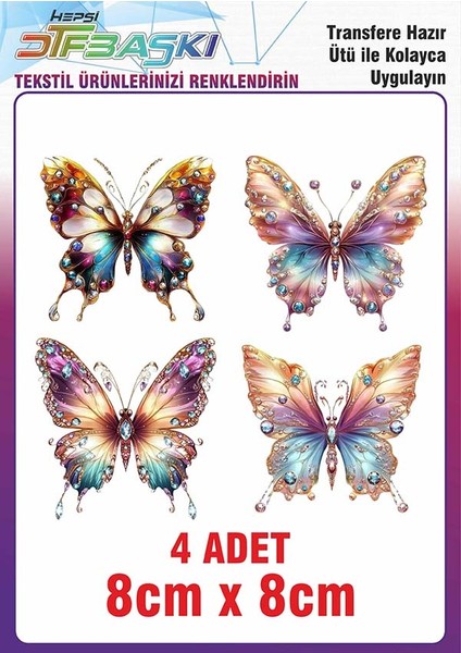 Kelebek Ütü ile Yapışan Kumaş Tekstil Tişört Dtf Baskı