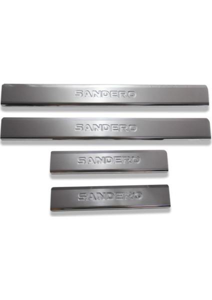 Dacia Sandero Uyumlu Kapı Eşiği 4 Parça 2007-2012 Paslanmaz Krom
