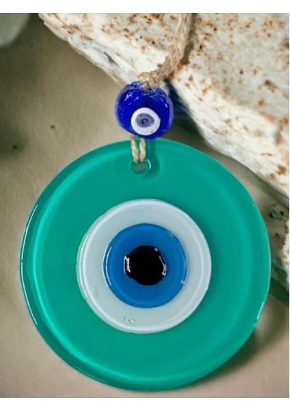 Yeşil Nazar Boncuklu Duvar Süsü 10 cm Cam Duvar Dekoru fiyatları