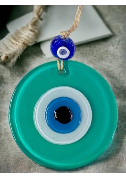 Yeşil Nazar Boncuklu Duvar Süsü 10 cm Cam Duvar Dekoru modelleri