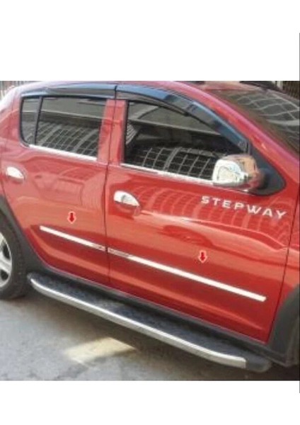 Dacia Sandero Uyumlu Yan Kapı Çıtası 4 Parça 2013 Üzeri Paslanmaz Krom fiyatları