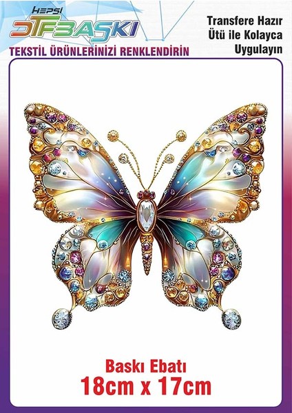 Kelebek Ütü ile Yapışan Kumaş Tekstil Tişört Dtf Baskı