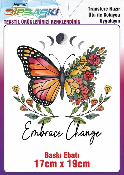 Kelebek Ütü ile Yapışan Kumaş Tekstil Tişört Dtf Baskı