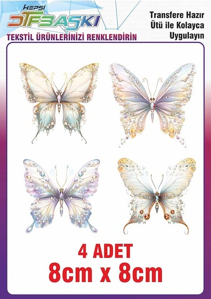 Kelebek Ütü ile Yapışan Kumaş Tekstil Tişört Dtf Baskı