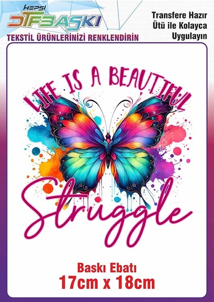 Kelebek Ütü ile Yapışan Kumaş Tekstil Tişört Dtf Baskı