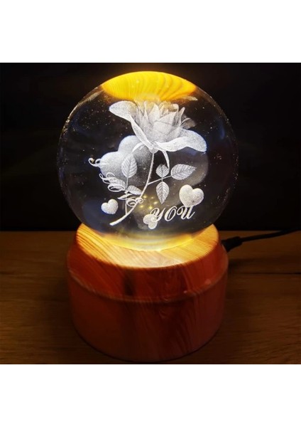 Dekoratif Usb'li I Love You Dönen Cam Küre modelleri