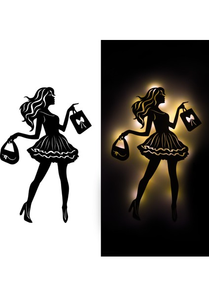 LED Işıklı Kişiselleştirilebilir Kadın Temalı Tablo Laura Dekoratif Gece Lambası fiyatları