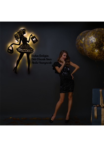 LED Işıklı Kişiselleştirilebilir Kadın Temalı Tablo Laura Dekoratif Gece Lambası fırsatları