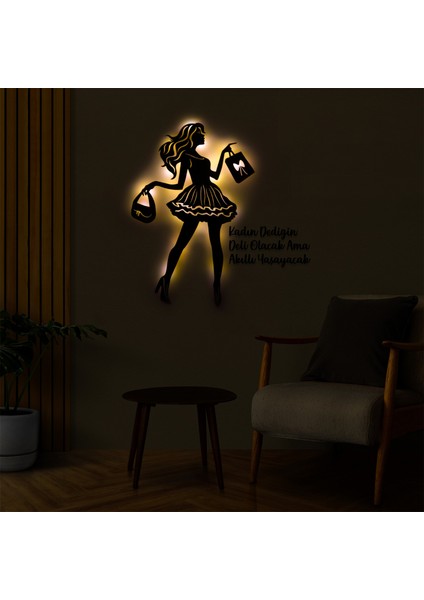 LED Işıklı Kişiselleştirilebilir Kadın Temalı Tablo Laura Dekoratif Gece Lambası indirimleri