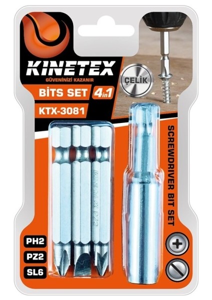 4pcs - Ph2-Pz2-Sl6 Bits Uç Set (4915)