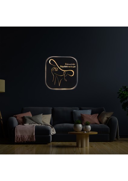 LED Işıklı Kişiselleştirilebilir Kadın Temalı Tablo Mila Dekoratif Gece Lambası modelleri