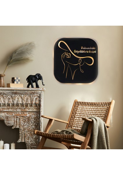 LED Işıklı Kişiselleştirilebilir Kadın Temalı Tablo Mila Dekoratif Gece Lambası