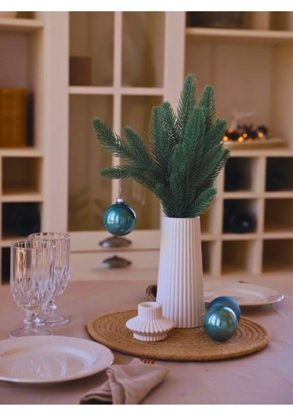 Modern Dekorasyon Için Şık Beyaz Çizgili Seramik Çiçek Vazo - Minimalist ve Zarif Vazo Modelleri fiyatları