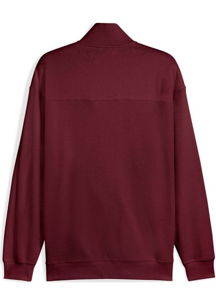 Class Pinnacle Track Bordo Erkek Fermuarlı Sweatshirt modelleri