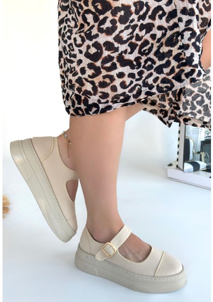 Ortopedik Topuk Dikenine Karşı Özel Üretim Kemerli Spor Ayakkabı Keten Bej Topuk Boyu 4 cm modelleri