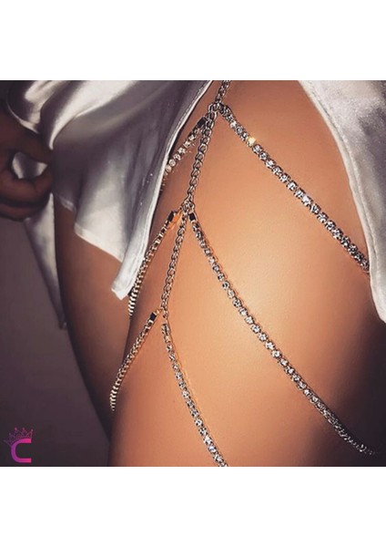 Zarif Zirkon Taşlı Bacak Zinciri Gold - Bride To Be Jartiyer Gelinlik Bacak Aksesuarı fiyatları