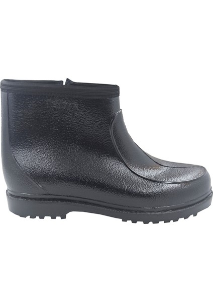 Siyah Su Geçirmez Fermuarlı Kısa Yağmur ve Bahçe Botu modelleri