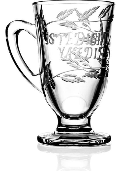 Kişiye Özel Isimli Kulplu Cam Latte Bardağı 200CC