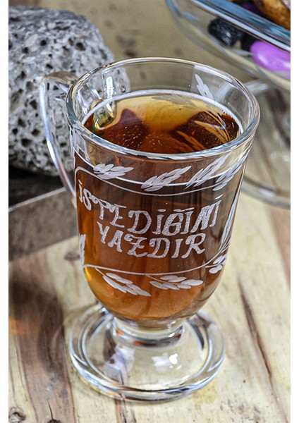 Kişiye Özel Isimli Kulplu Cam Latte Bardağı 200CC modelleri