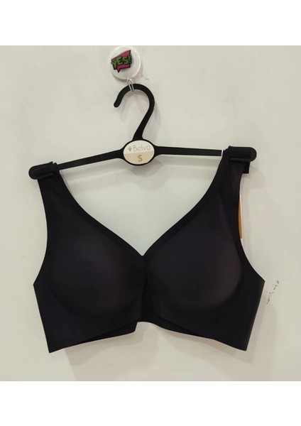 Kadın Lazer Kesim Çıkarılabilir Pedli Siyah Sütyen -1231