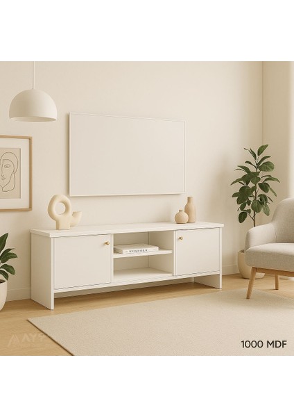 %100 Mdf Rattan Kapaklı Tv Sehpası – Premium Seri, 150 Cm, Cnc Kesim, Modern Tasarım fiyatları