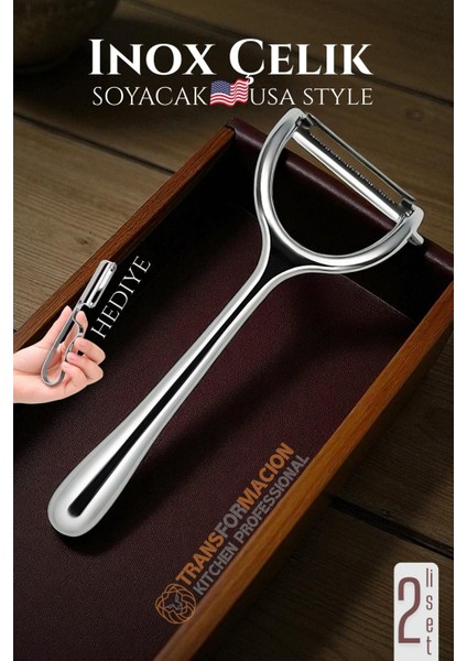Inox Soyacak - Sebze Soyacağı - Kabak Dolma Oyacağı 2 Li Set 722012