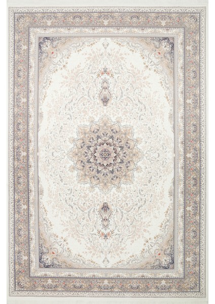 Persian Per 01 Cream Klasik Desenlere Sahip Yüksek Dokuma Sıklığı ile Üretilen 120 Tarak Ipek Halı