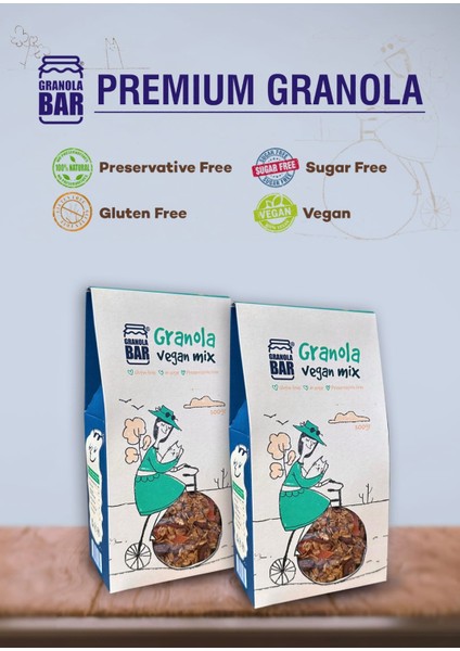 Granolabar Granola Vegan Mix- Glutensiz 2*300GR
