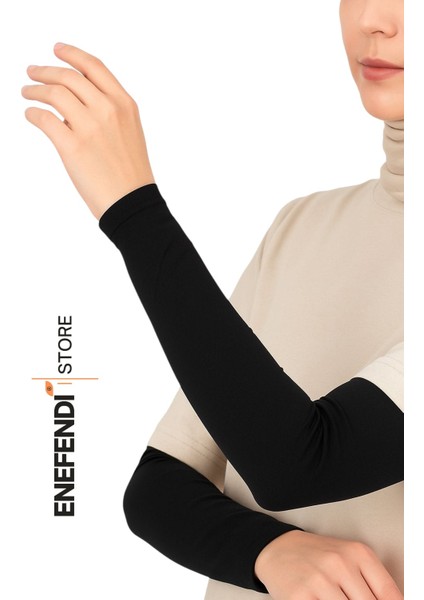 Kolluk Siyah 1 Çift Penye Kumaş Kaliteli Esnek Namaz Kolluğu Tesettür