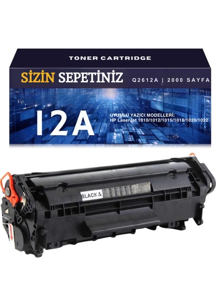 Hp Laserjet 1010/1012/1015/1018/1020/1022 Uyumlu Q2612A Muadil Toner