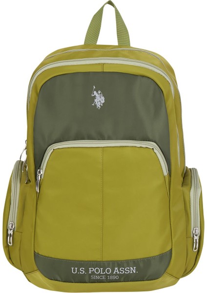 U.s. Polo Assn. PLCAN24429 Çok Bölmeli Su Geçirmez Okul ve Günlük Sırt Çantası - Haki/yeşil