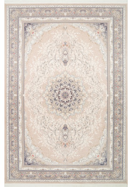 Persian Per 01 Beige Klasik Desenlere Sahip Yüksek Dokuma Sıklığı ile Üretilen 120 Tarak Ipek Halı